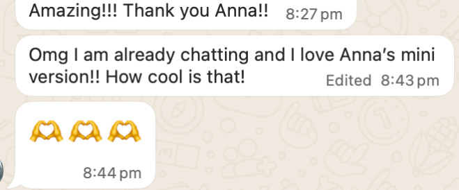 Already chatting and loving the mini version